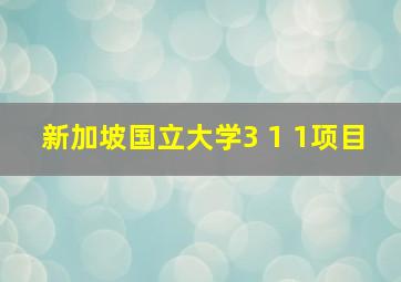 新加坡国立大学3 1 1项目